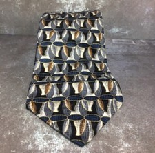Harv  Benard Blue Geometric Vintage 100 Silk Neck Tie