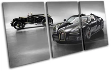 Bugatti Veyron Cars TREBLE CANVAS WALL ART Picture Print VA
