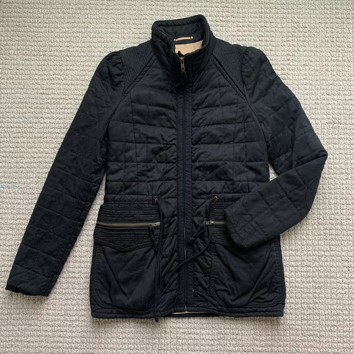 Aritzia Wilfred Marquis Black Quilted Coat Jacket Size 6 MSRP 195