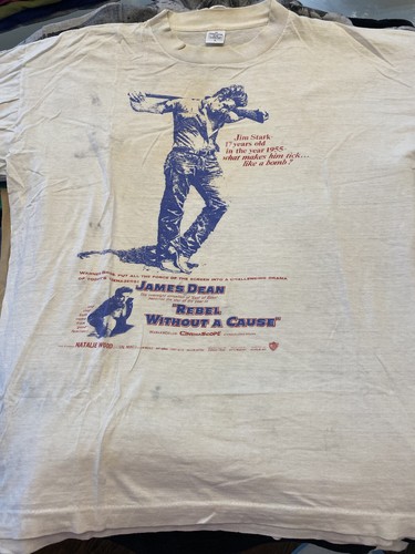 VINTAGE JAMES DEAN REBEL WITHOUT A CAUSE MOVIE SHIRT RARE PROMO - 第 1/6 張圖片