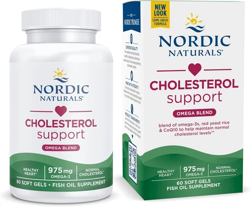 Cholesterol Omega LDL, Lemon - 60 Soft Gels - 975 Omega-3 + Red Yeast Rice & ...