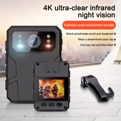 Support 128GB Police Body Worn Camera Security 4K 2K Night Vision Audio Recorder - Picture 3 of 24