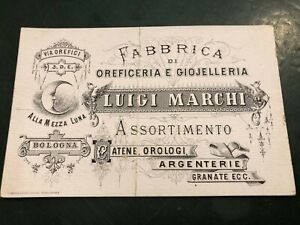 Raro Biglietto Da Visita Vintage Alla Mezza Luna Di Marchi Bologna Oreficeria Ebay