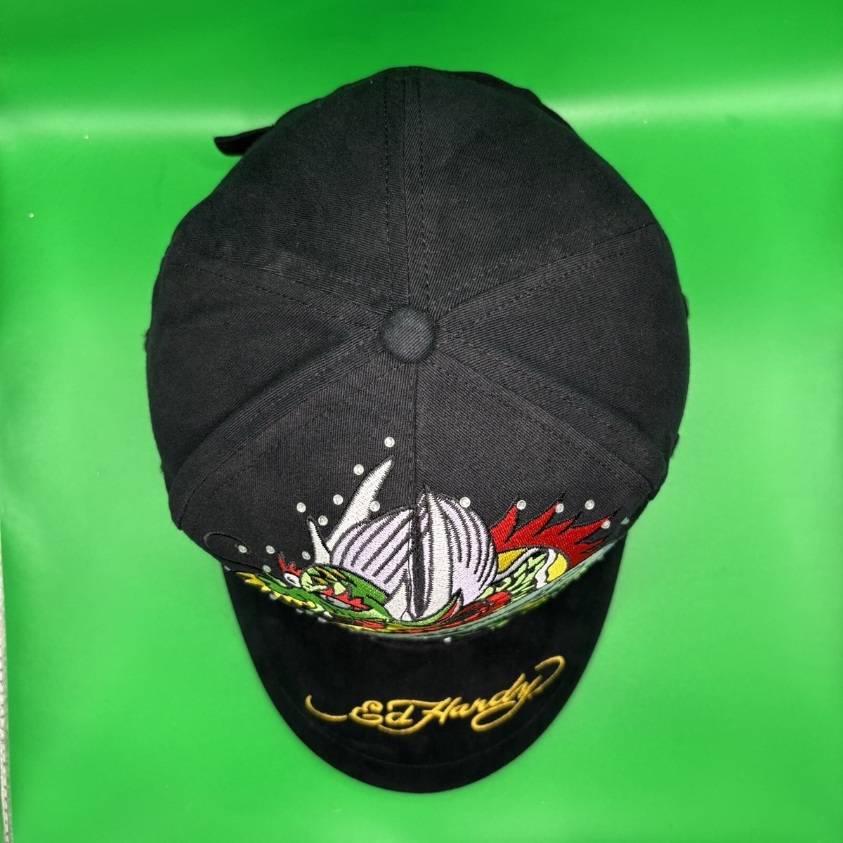 Ed Hardy Dragon Hat Black Cap Women’s Baseball/Trucker Style Adjustable Strap 55 Ed Hardy Women main image 4