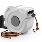 Retractable Garden Hose Reel-1/2 In X 80 Ft Wall Mounted Retractable Hose Reel