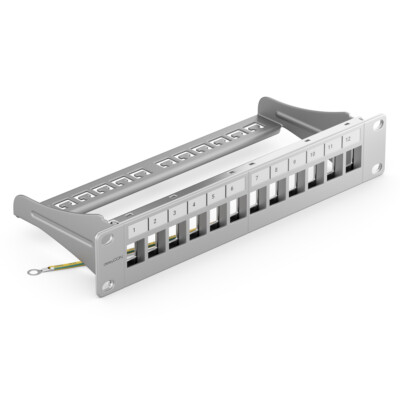 CAT6 Patchpanel 12 Port Modular für Keystone 1HE 10 Zoll Netzwerk Verteilerfeld