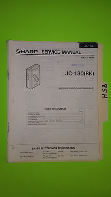 Sharp jc-130 service manual original repair book stereo tape