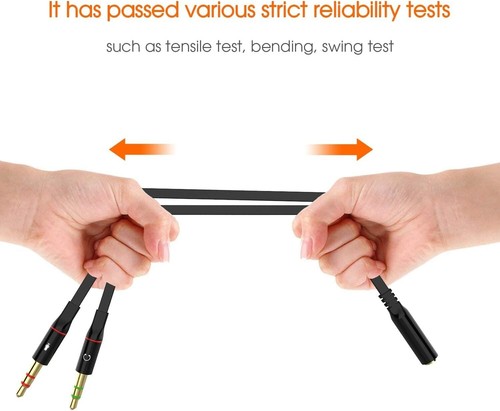 High-Quality 3.5mm Headphone Splitter Adapter for Dual Audio & Mic Connections - Picture 4 of 10