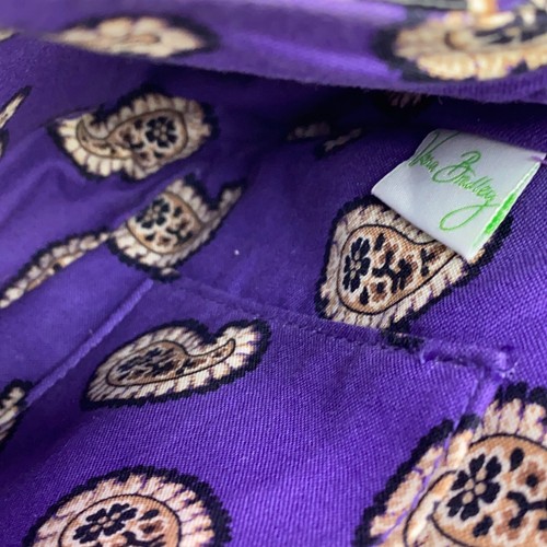 Vera Bradley Coated Cotton Shiny Purple Black Beige Small Crossbody Bag Purse - Picture 6 of 12