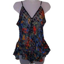 Vintage 90s Victoria Secret Gold Label Sheer Black Floral Teddy Bodysuit L