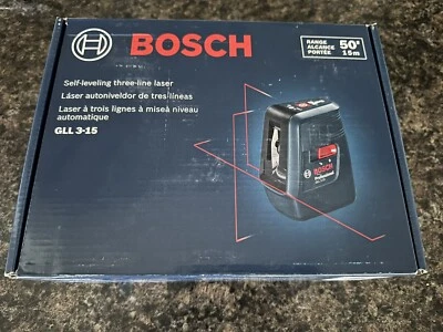 ^ BOSCH Self-Leveling Three-Line Laser Range 50' Model GLL 3-15 - Image 1 of 2