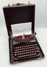 Vintage Remington Rand Model 5 Portable Manual Typewriter with weathered case  thumbnail