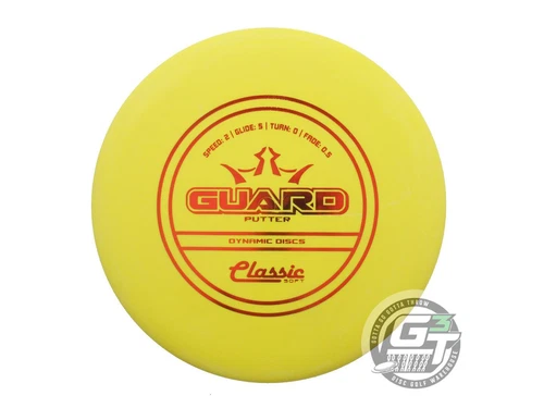 NEW Dynamic Discs Classic Soft Guard 174g Yellow Red Foil Putter Golf Disc
