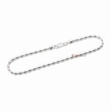 St. Silver Women's Charleston Rice Bead 300g 10-inch Anklet Ankle Bracelet 4x3mm