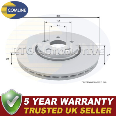 Comline Front Brake Disc Fits Renault Espace 2002- Laguna 2001-2007 #1