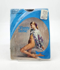 Vtg M.I. Hosiery Miracle Fit Sheer Spun Yarn Pantyhose Nylon Off Black Size B