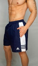 MEN'S ADIDAS SOCCER SHORTS NAVY LARGE RARE 
