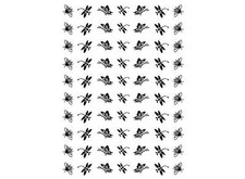 Bee Butterfly Dragonfly 70 pcs Black Fused Glass Decals