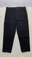 Pantalones de mezclilla KJ Kilon para hombre 38x30 negros pierna recta calce clásico 5 bolsillos