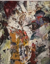 acrylic painting by artist BKL  Surreal Abstract Expressionism, 8 X 10” Framed ￼