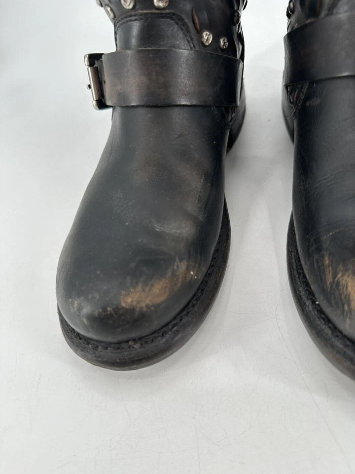 Bota Frye Mujer Vintage 6B Jenna Disco Tachonado Antiguo Cuero Envejecido Combate Foto 4 de 4