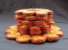 Untersetzer für Glas und Flasche, Bast, Sisal, 70er, dekorativ, Vintage