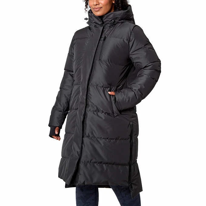 MPG Abrigo Maxi Parka Largo Relleno Pesado Negro Resistente al Viento XXL Foto 2 de 4