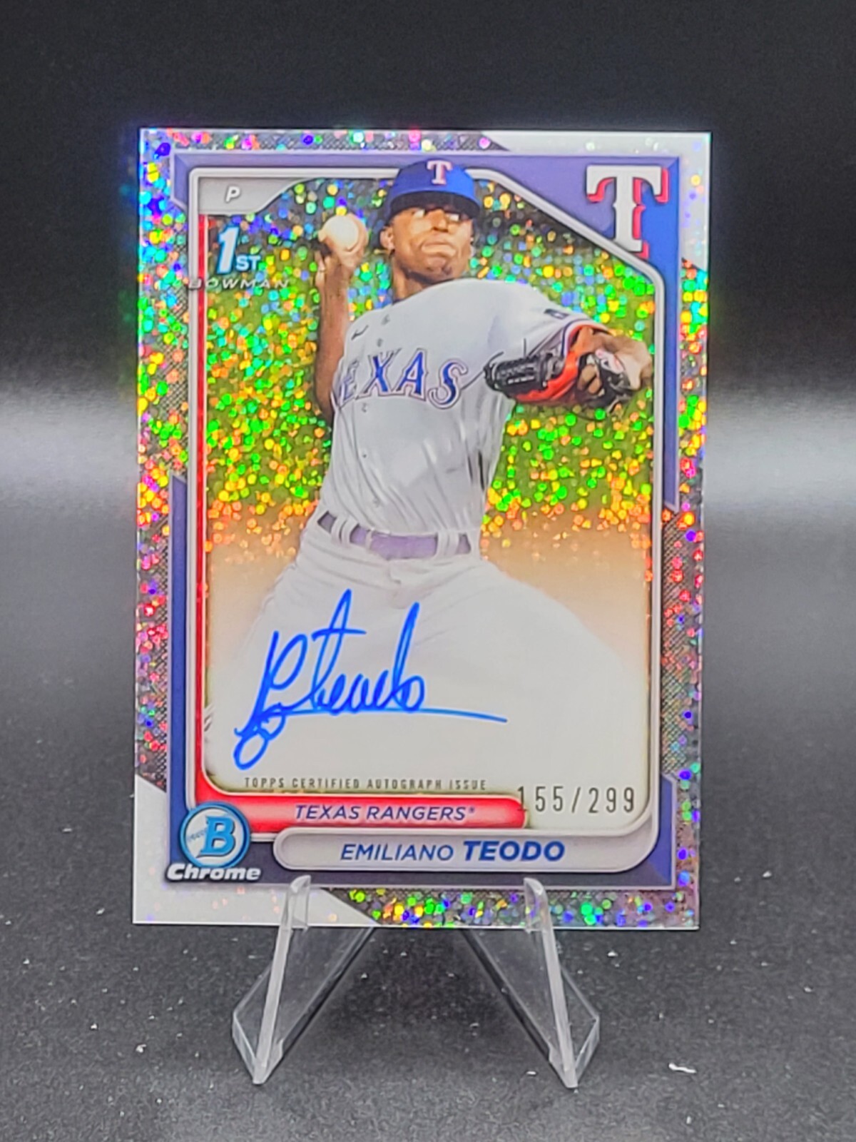 2024 1st Bowman Chrome Prospect AUTO CPA-ETE Emiliano Teodo Speckle /299