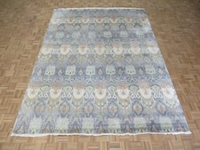 8'11 x 11'10 Hand Knotted Sky Blue Ikat With Silk Oriental Rug G8246