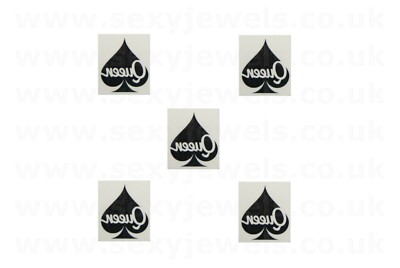 Mini Queen Of Spades Style 5 QOS Temporäres Tattoo BBC Hotwife KOSTENLOSER VERSAND - 5er Pack