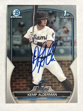 2023 1st Bowman Chrome Kemp Alderman IP Autograph Miami Marlins