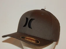 Hurley Icon Solid Hat / Cap Flexfit Size L/XL Dark Grey / Black