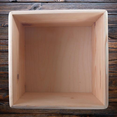 Wooden Square Storage Crate Box Non-lidded Kitchen Container Organiser 20x20 cm - Picture 4 of 7