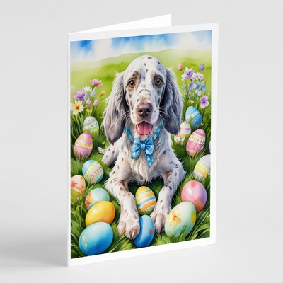 English Setter Easter Egg Hunt Greeting Cards Envelopes Pack 8 DAC5029GCA7P