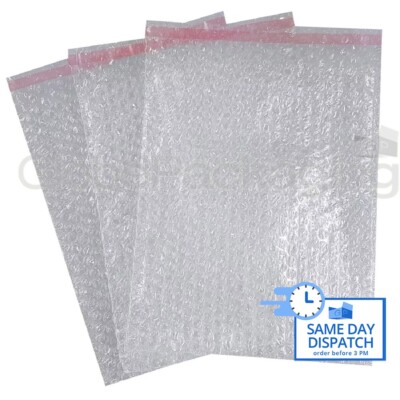 100 x BP4 STARKE EINFACHE KLARE PEEL & SEAL LUFTPOLSTERBEUTEL BEUTEL 230x285mm (9x11'')