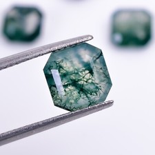 Natural Moss Agate Brilliant Cut Octagon 7X7mm Loose Gemstone Wedding Gift 1 Ct