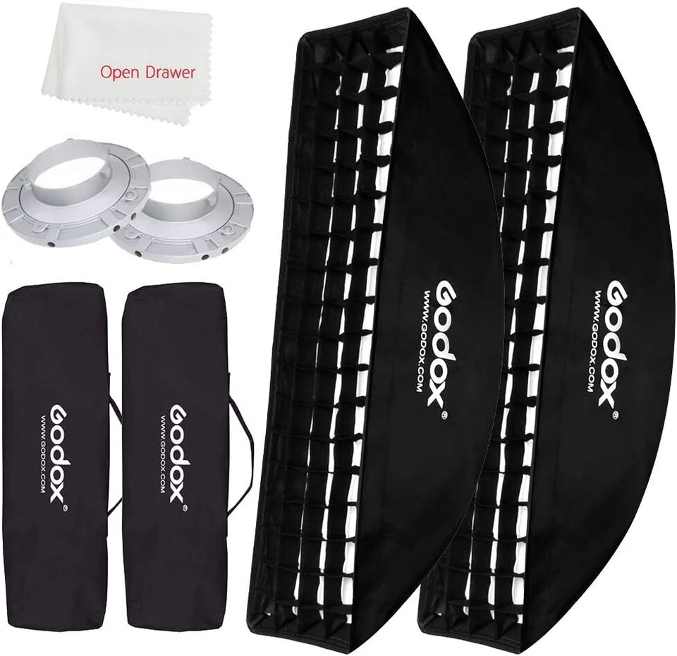 22x90cm Lightweight Strip Softbox with Silver Interior for Optimal Photography - Image 3 of 4