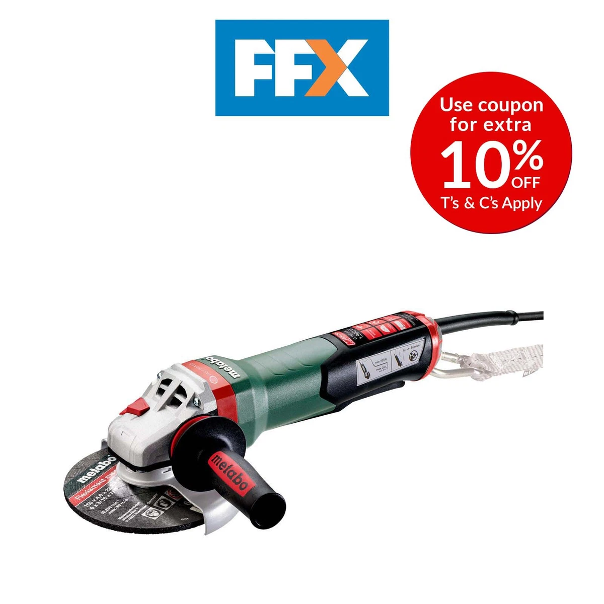 Metabo 613117390 WEPBA19 150QDS 110V 150mm 1600W Angle Grinder Low Vibration