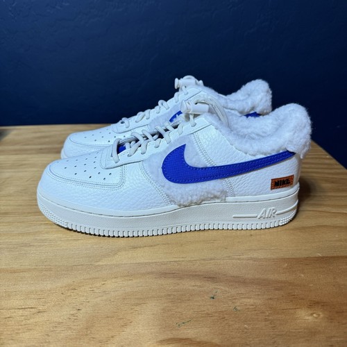 Nike Air Force 1 '07 Sherpa Pile Sail Racer Blu Donna DO6680 100 Taglia 7 - Foto 4 di 8