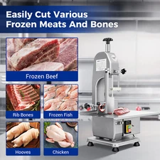 LEEVOT Commercial Bone Cutting Machine Frozen Meat Cutter Electric Bone Bandsaw