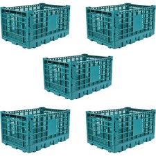 5PCS Collapsible Organiser Storage Crate 52L Stackable Plastic Organizer Bin
