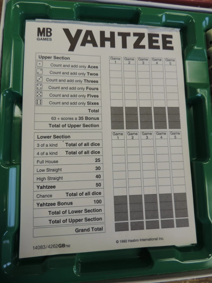 Vintage Yahtzee Original Dice Game + Word MB Games Complete Good Condition - Image 3 of 3