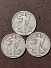 Liberty Walking Half Dollars 90% Silver Lot Of 3 1944-P, 1944-D, 1944-S