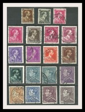 BELGIUM 1943 King Leopold III / King Philippe LOT OF 19 STAMPS  USED