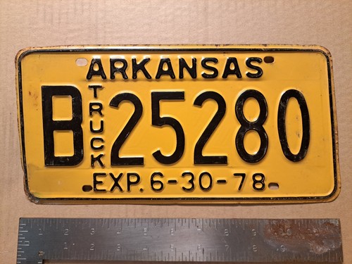 License Plate, Arkansas, 1978, Truck or Truck Tactor, B 25280