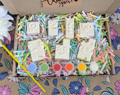 Zahlenblöcke Kinder Basteln Malset Geschenkbox - Set selber bemalen - Zahlenblöcke 