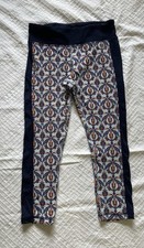 Tory Burch Sport Women Geometric Print Ankle Leggings Small Blue