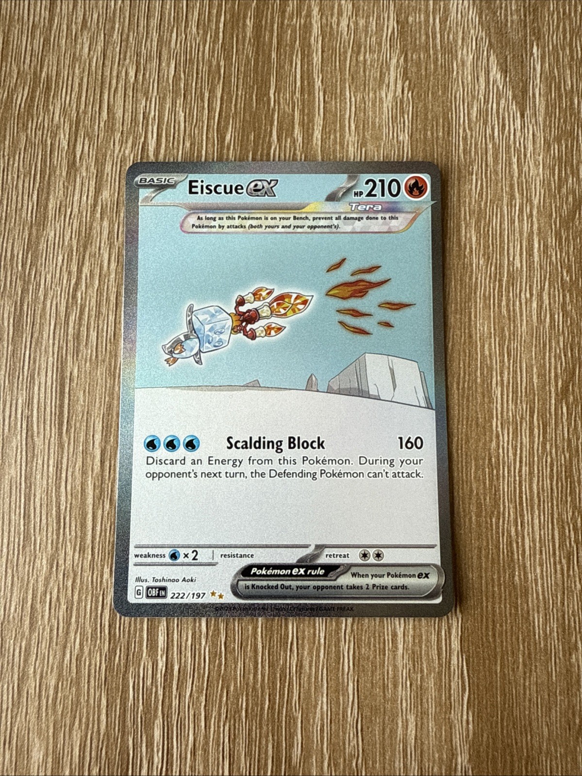 Pokemon Eiscue ex 222/197 Special Illustration Rare SV03: Obsidian Flames NM