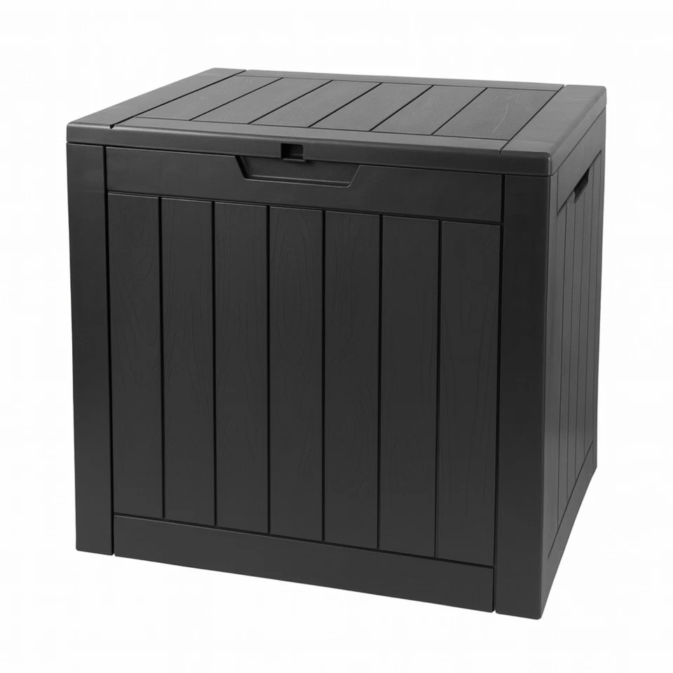 Durabull Garden Storage Box Plastic Organiser Outdoor Large Black Brown Holder - Image 3 of 4