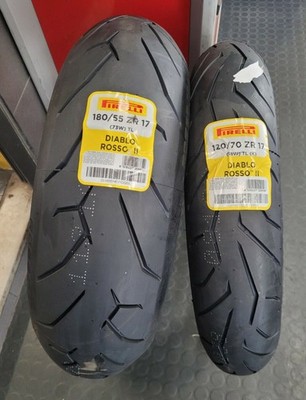 120/70 ZR 17 W+ 180/55 W DOT25 Paar Bereifung Motorrad Pirelli diablo ROSSO2